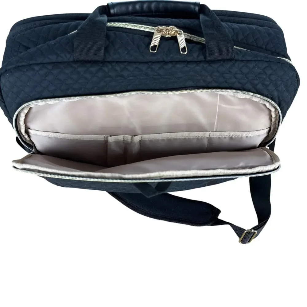 BAGSMART Quilted Laptop Bag Black Gold Briefcase Messenger Commuter Office Siren